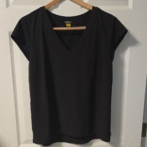 Eddie Bauer Black V-Neck Blouse